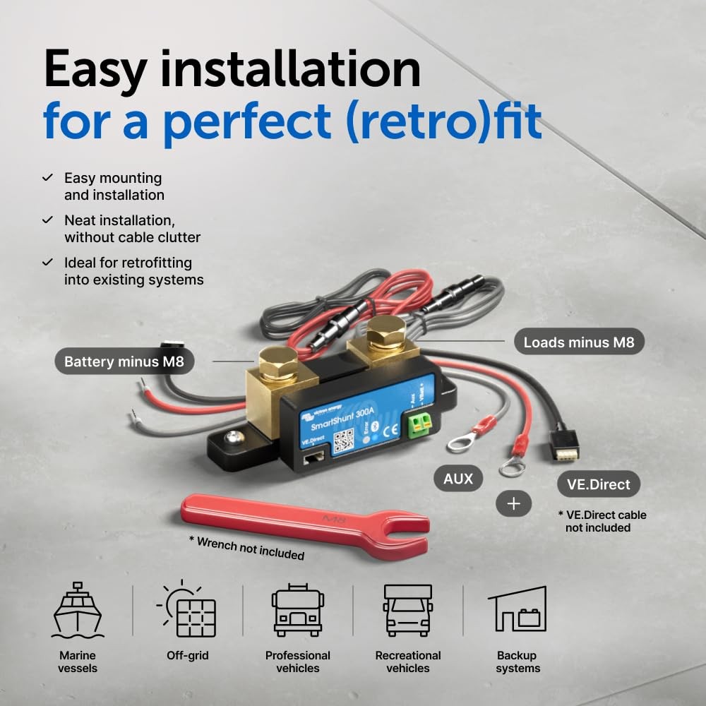 Smart Battery Shunt – Battery Monitor (Bluetooth) – Victron Smart Shunt with …
