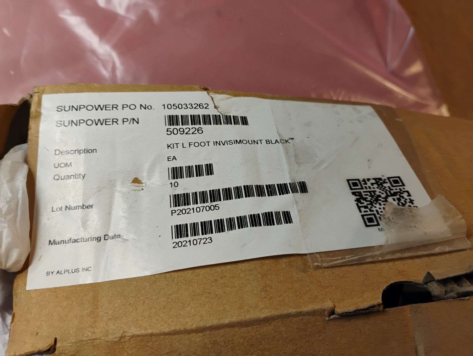 8, Sunpower 509226 Invisimount L-Foot Black, no hardware – Fast Shipping