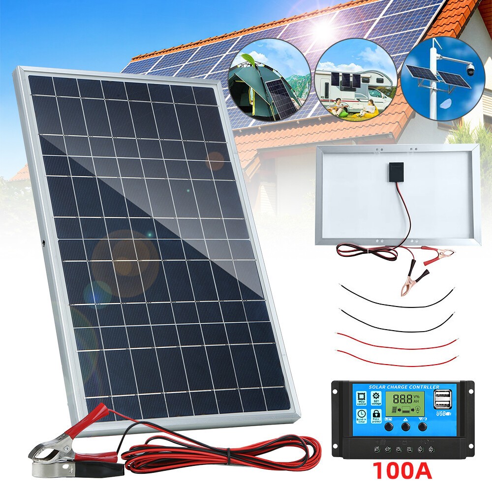 10 Watts Solar Panel Kit 12V 100A Battery Charger with Controller Caravan Boat