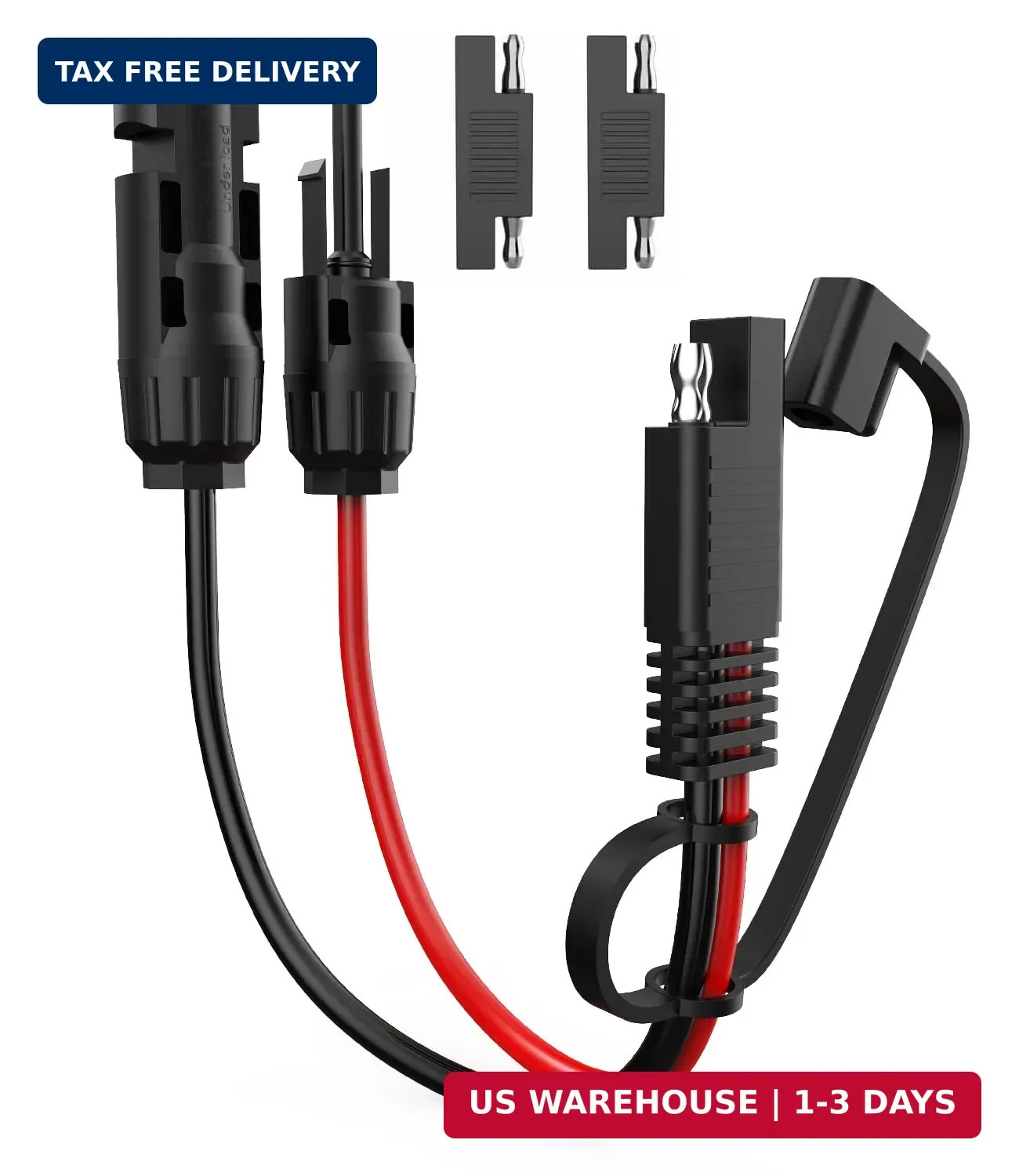 Solar Extension Cable – 10AWG, 30Cm with 2 SAE Polarity Reverse Adapters