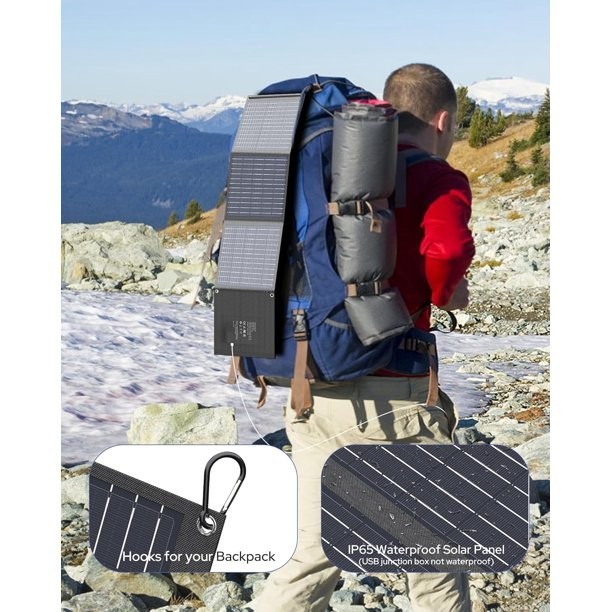 Portable 30W Solar Charger – Foldable Panel for Camping and Hiking Adventures