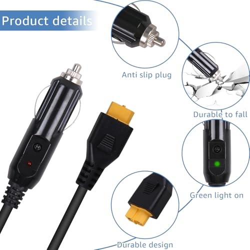 Portable12V/24V car Charger Suitable for Ecoflow Delta/River, Bluetti EB55,