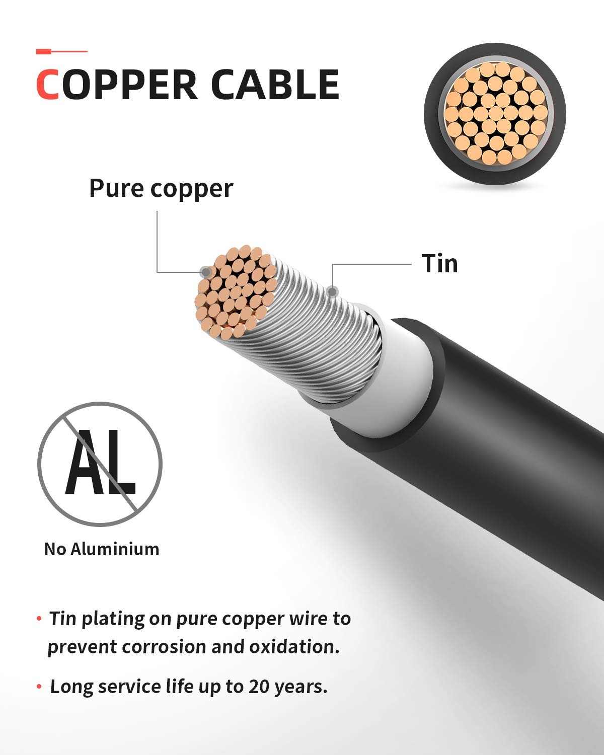 12AWG 10FT Solar Extension Cable Kit with Female Male Connectors Solar Power