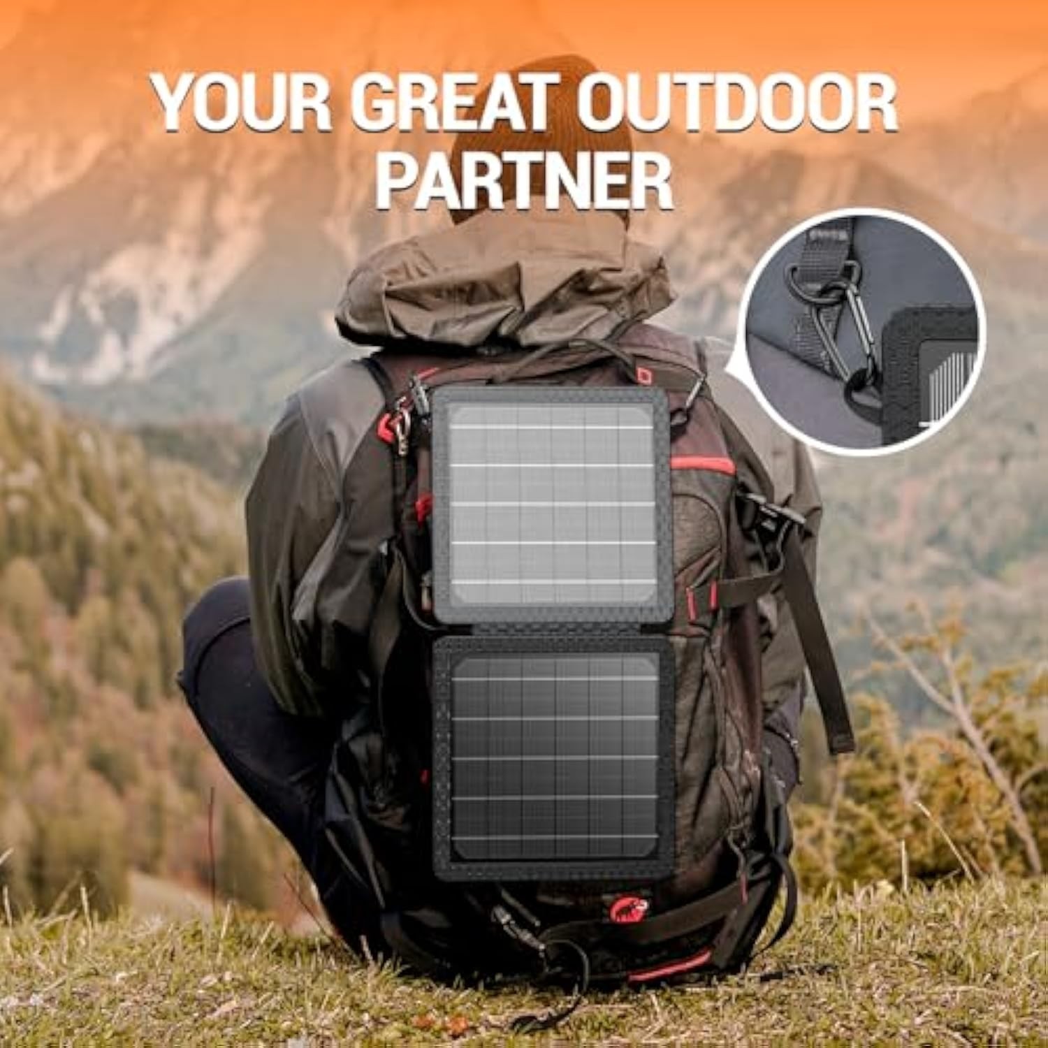 GOODaaa 10W Portable Solar Charger with Dual USB Outputs Efficiency Solar Panel
