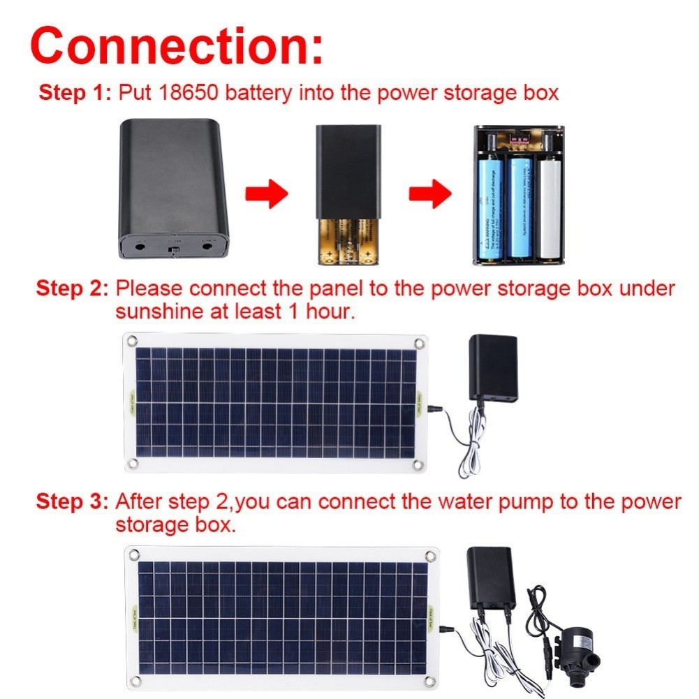 50W 12V Solar Water Pump System with 20V Open Circuit Voltage for Garden