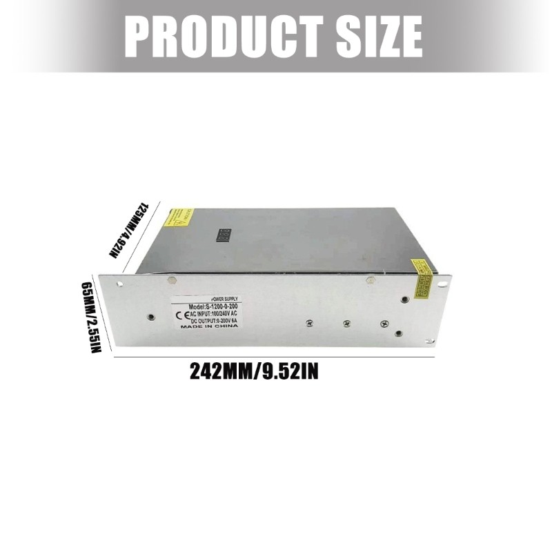 1200W Power Supply Variable Voltages Current 0-200V Output 6-100A