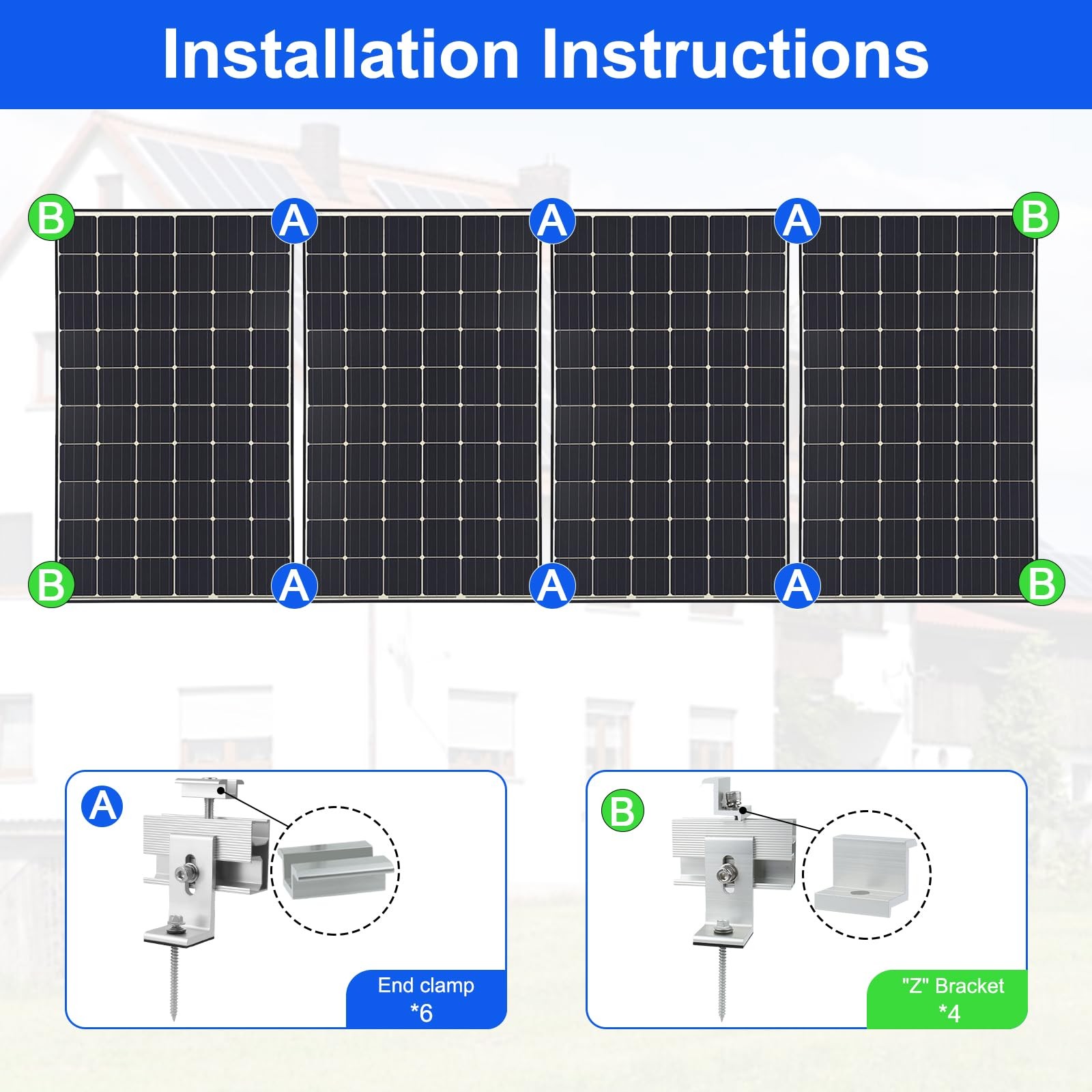 10PCS Solar Panel Mounting Brackets, Solar Panel Mount for 1-4PCS Thickness 1…