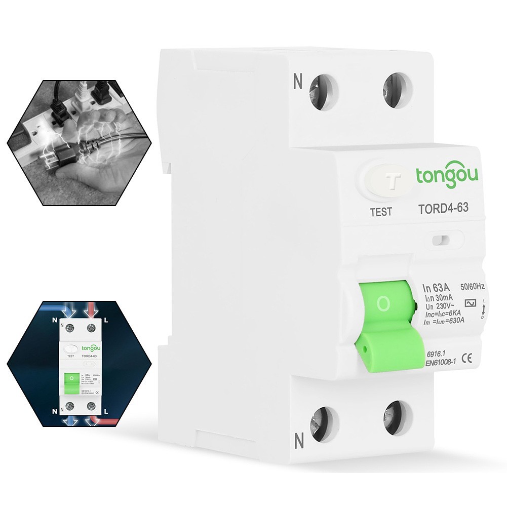 Versatile Type AC Circuit Breaker 2P 63A 30mA for Industrial and Commercial Use