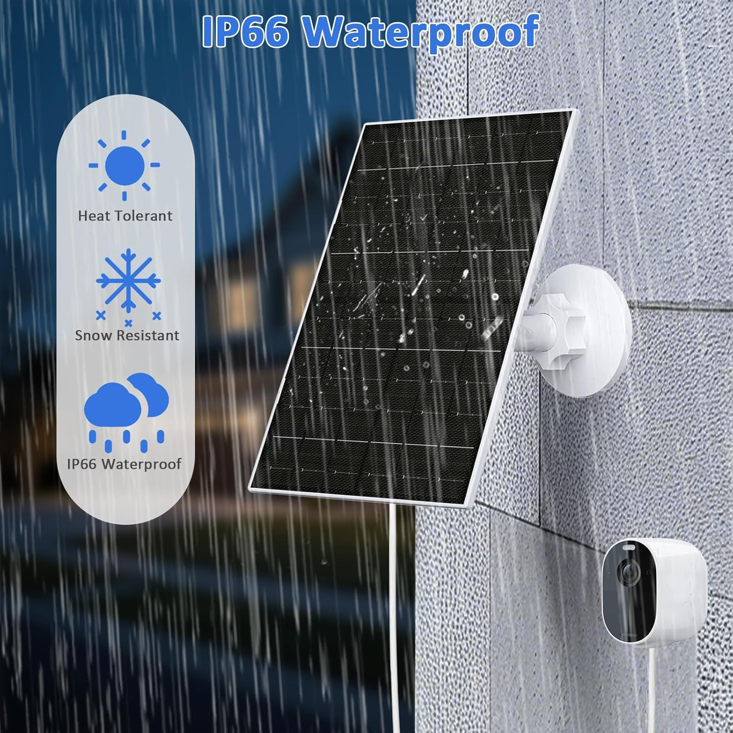 6W Solar Panel for Arlo Camera, Solar Charger Compatible with Arlo Essential 2K