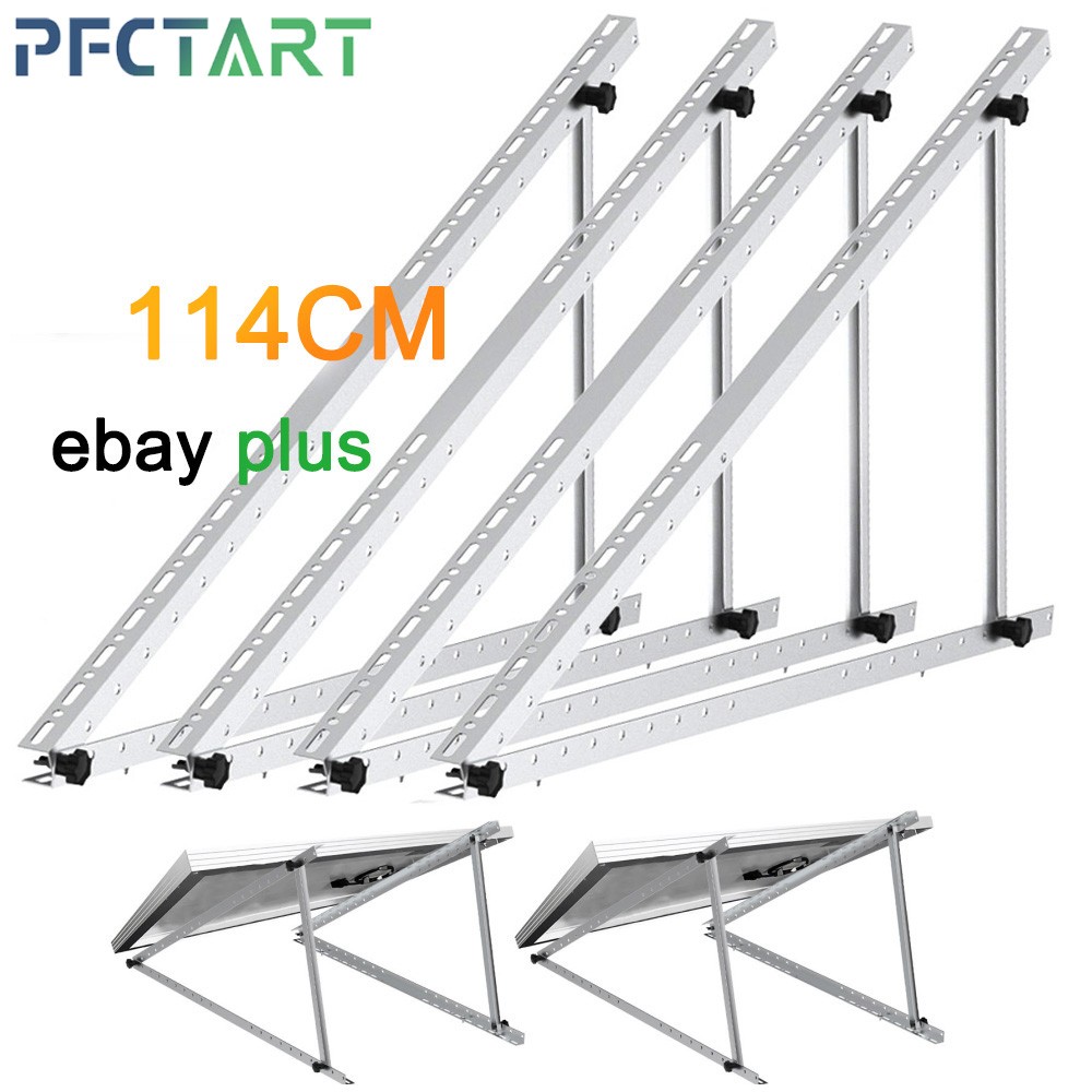 2 Set 114CM 0-90° Adjustable Solar Panel Brackets Tilt Mount for Caravan Balcony