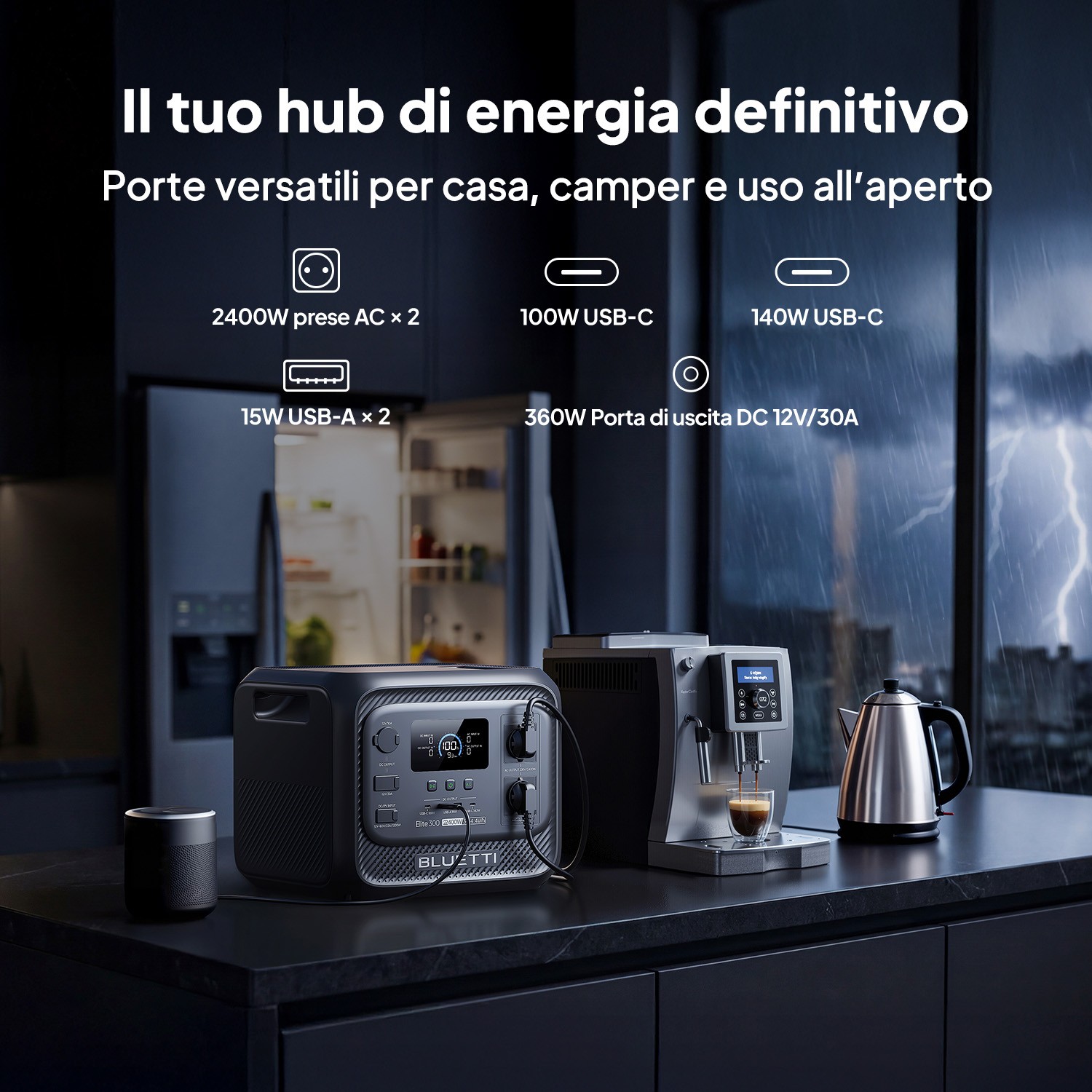 BLUETTI Elite 300 3014Wh 2400W Portable Power Station for Home Back-up Camping