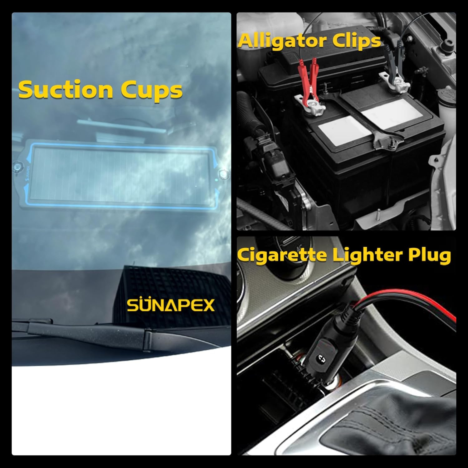 12V Solar Trickle Charger for Car Battery Solar Battery Charger 12 Volt Waterpro