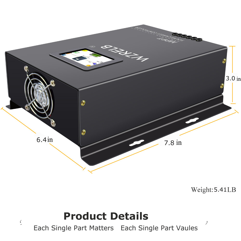 48V Pure Sine Wave Power Inverter 2000W MPPT Solar Charger Controller 40A Home