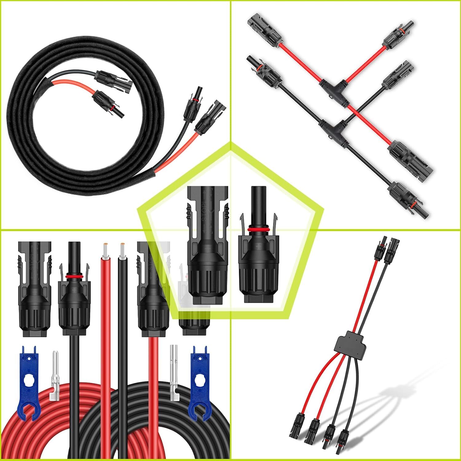 43Pcs Solar Crimper Tool Kit for Connecting Solar Panel Cable Wire Connector Kit