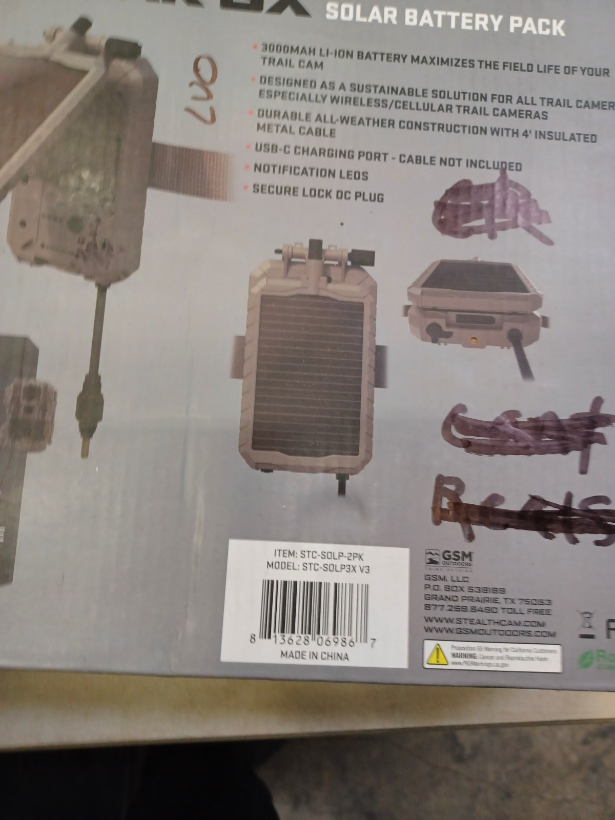 Stealth Cam 12V Solar Battery 2-Pack with 10ft Cable Trail Cameras STC-SOLP-2pk