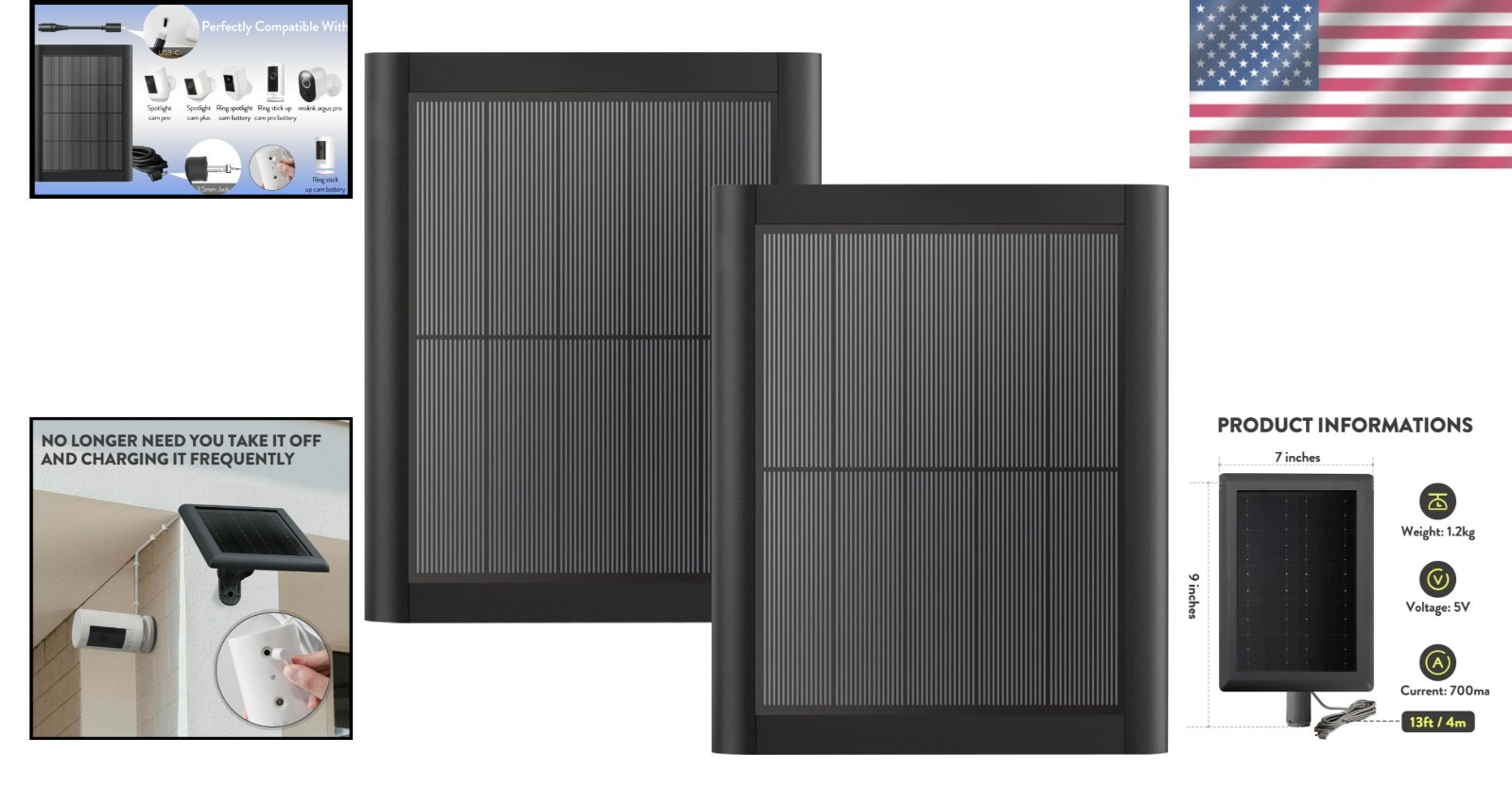 Ring 5W Solar Panel Charger for Stick Up & Spotlight Cam