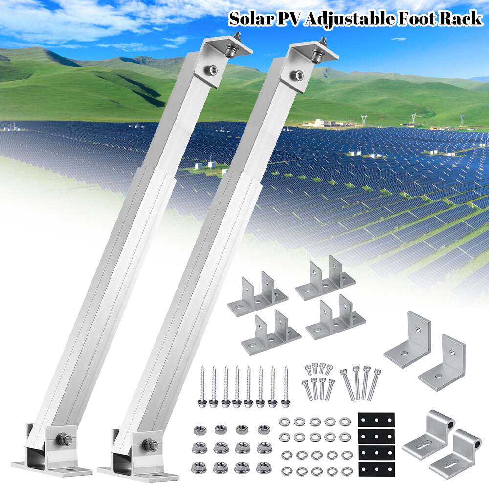 4 Pcs Adjustable Tilt Solar Panel Mount Brackets Kit Aluminum Alloy for Off-Grid