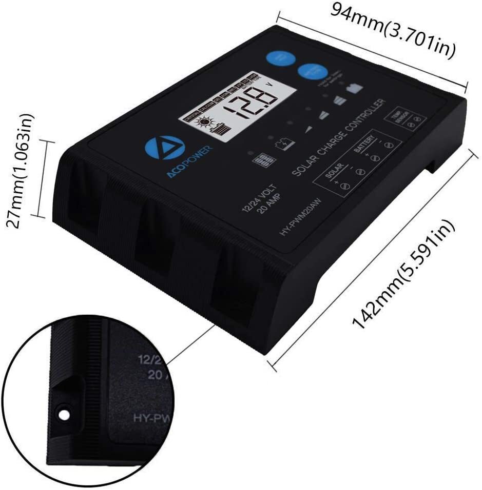 RV SOLAR Starter Package 200W 12V Monocrystalline With 20 AMP CHARGER CONTROL
