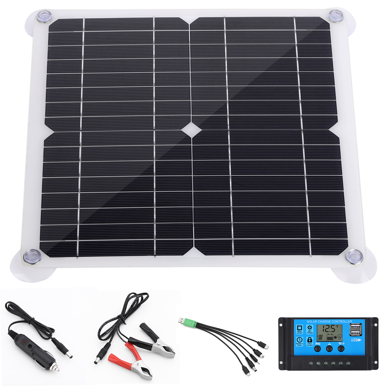 25W Solar Panel Kit 100A 12V battery Charger Controller Caravan Boat Outdoor RV