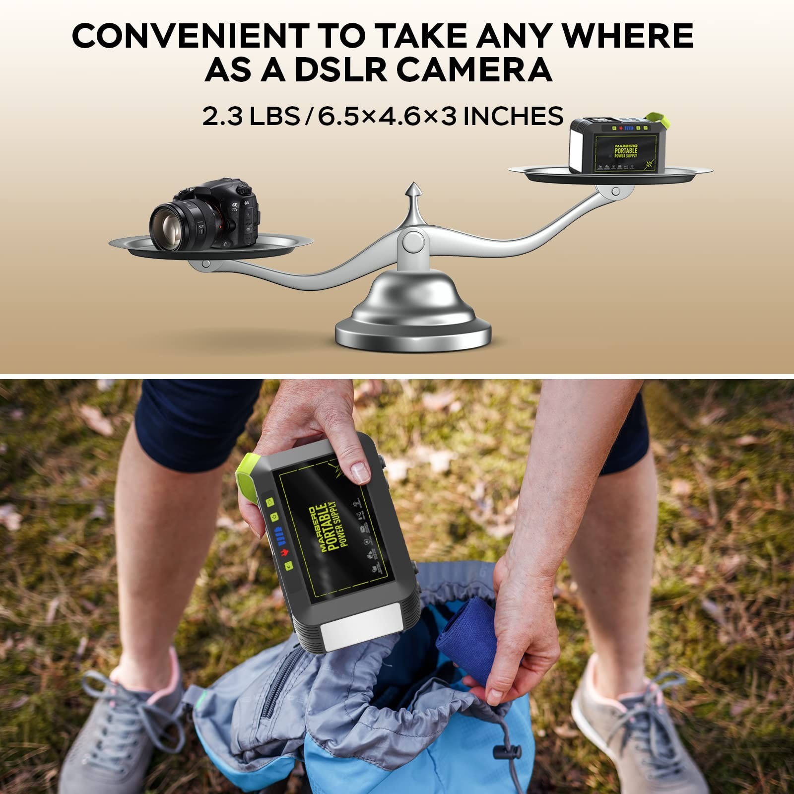 MARBERO 88Wh Portable Power Station 24000mAh Camping Solar Generator(Solar Pa…