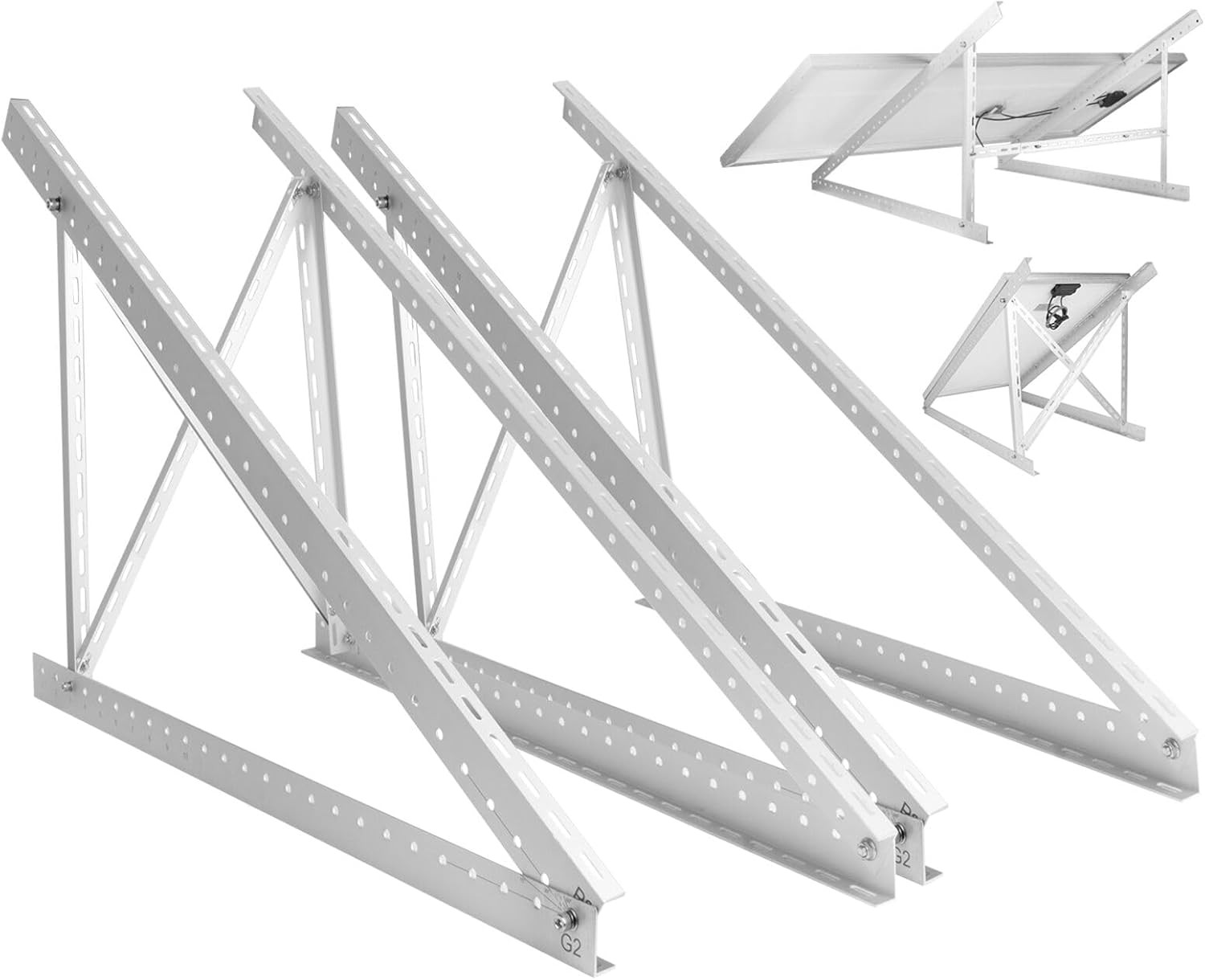 2 Sets 45” Adjustable Solar Panel Mount Brackets for 100-400 Watt Solar Panel,W