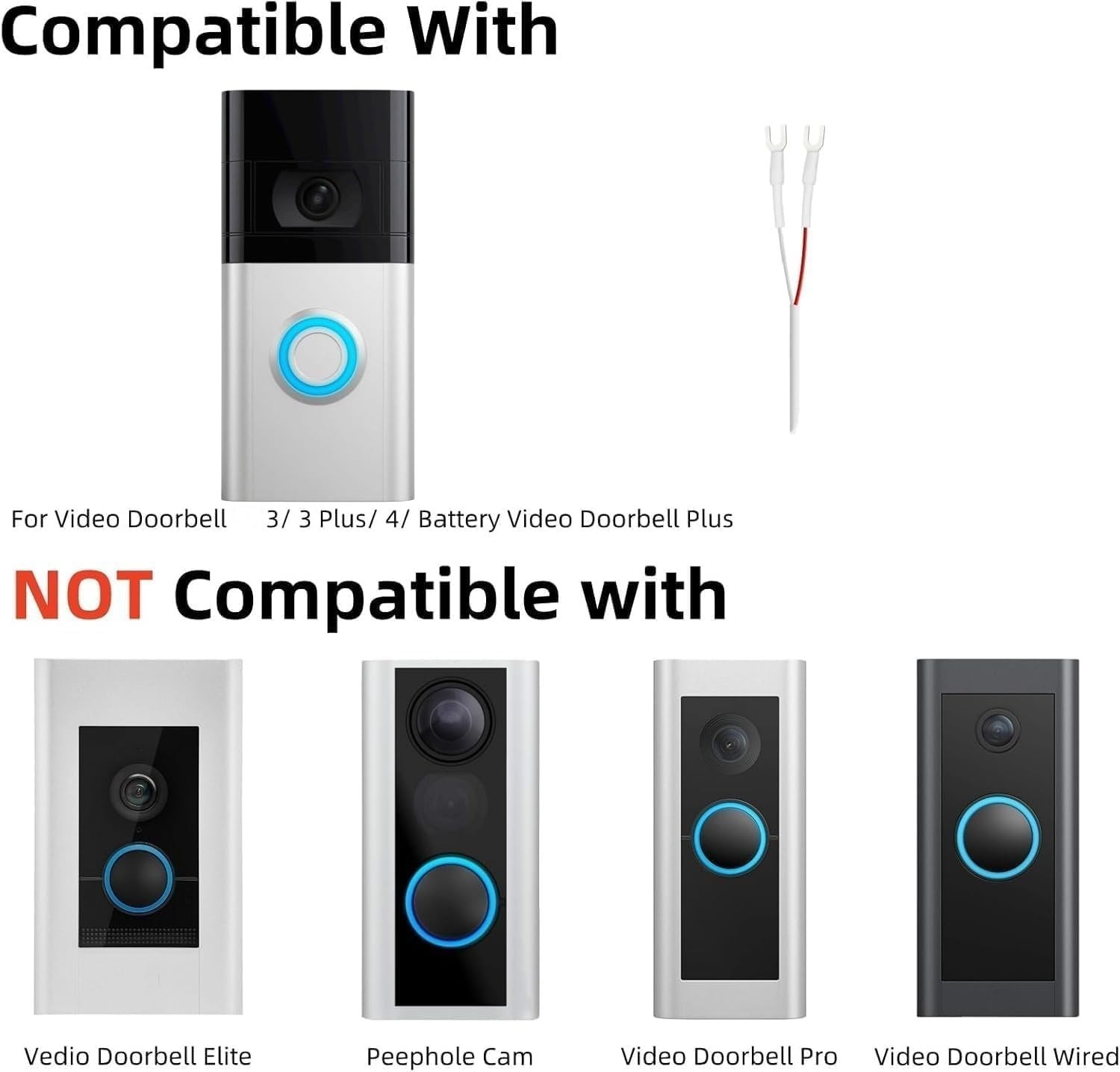 Ring Solar Charger 5W 5V Compatible with Ring Video Doorbell 3/3+/4, Batte…