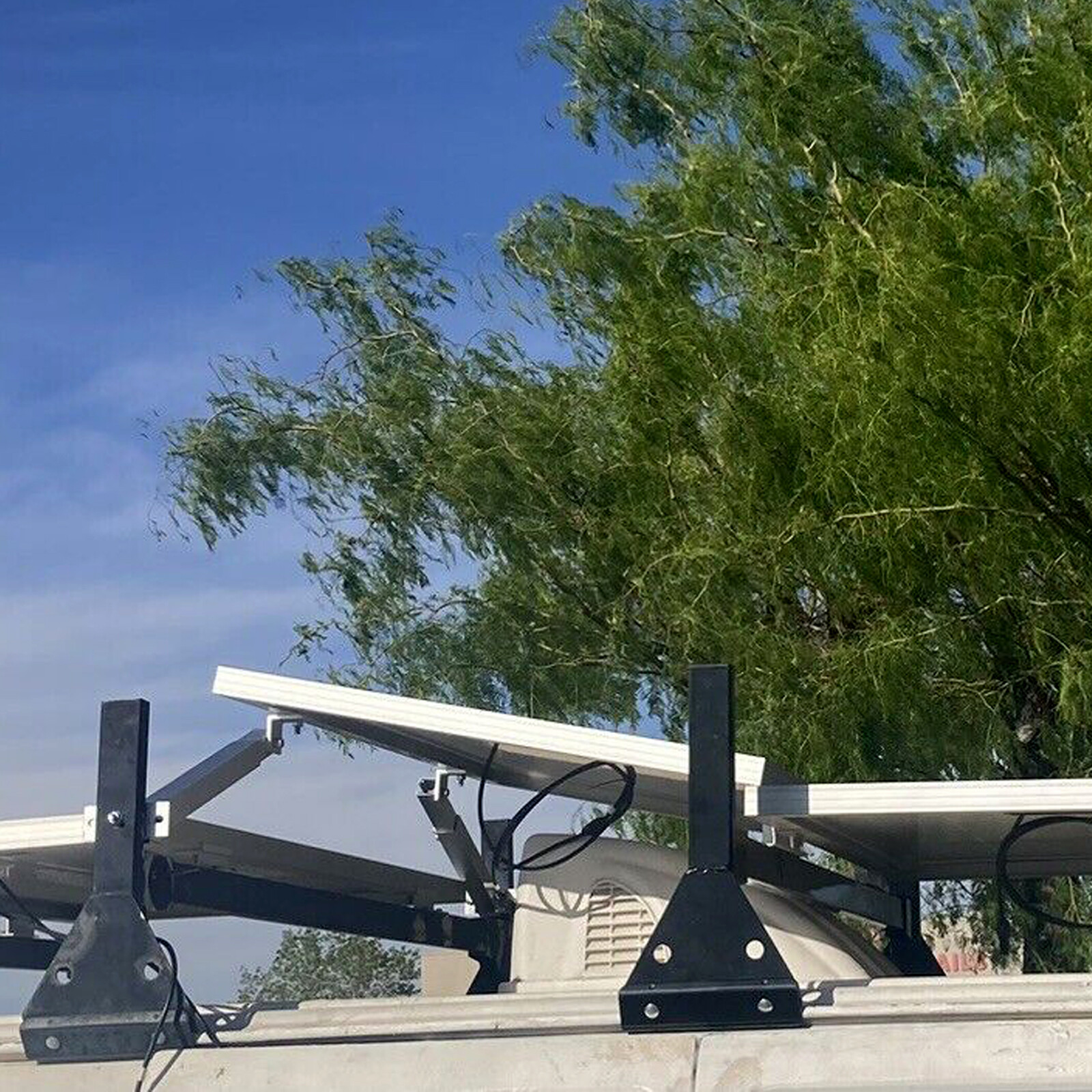 Solar Panel Mounting Brackets Kit System Aluminum Adjustable For Roof RV Boat