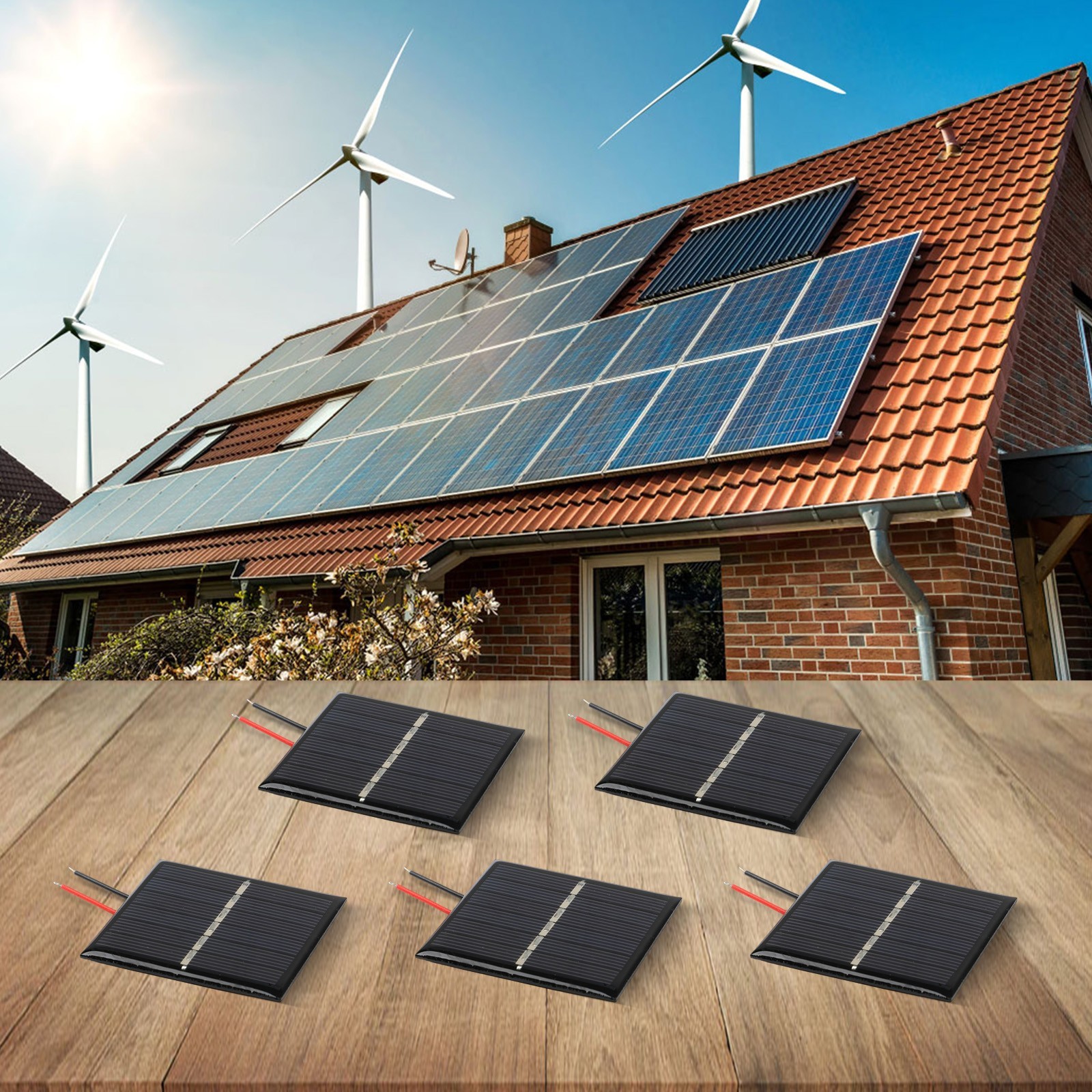 5PCS Solar Energy Panels 0 45W 3V for Outdoor Applications and Energy Needs