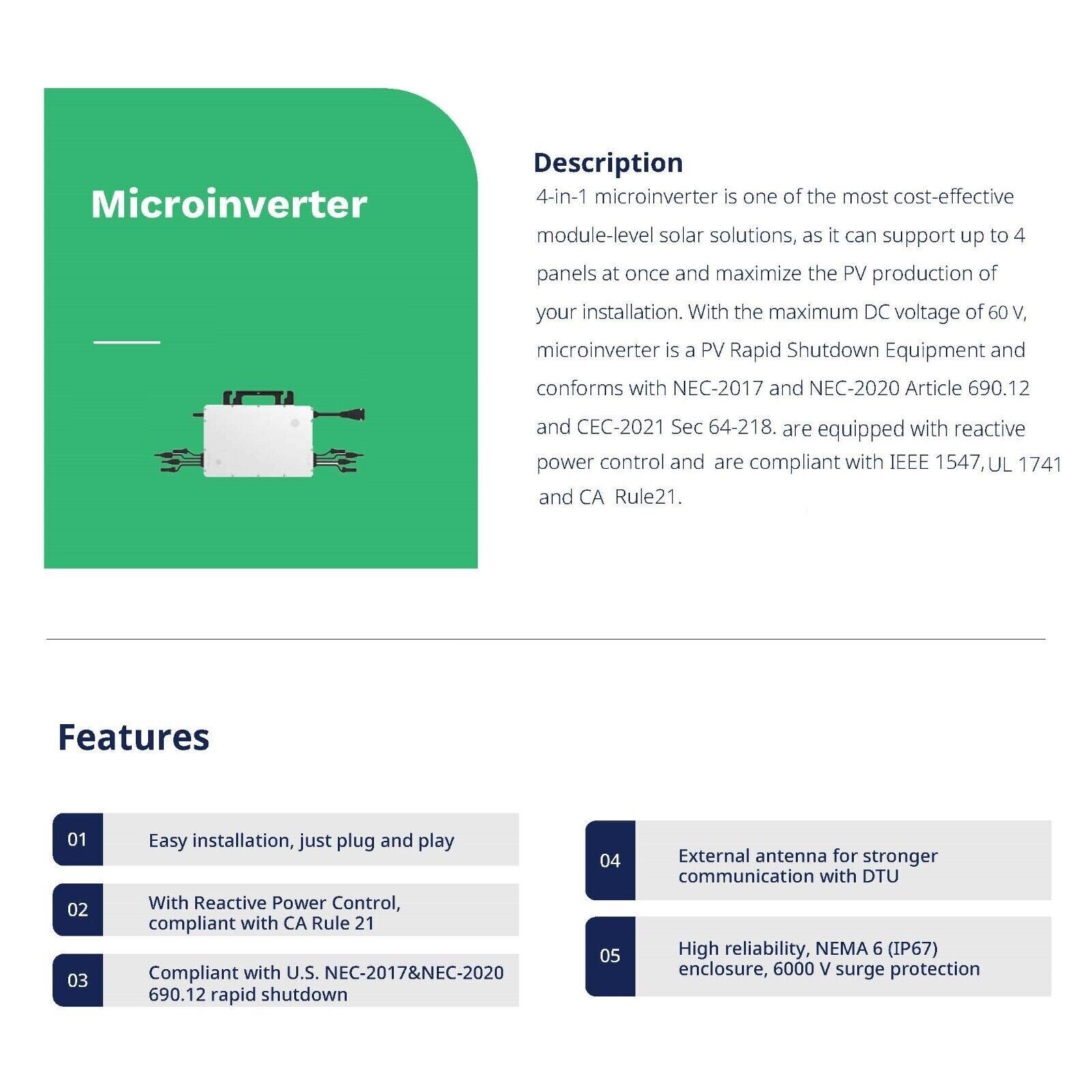 1.6kW DIY Solar Panel Kit with Microinverter Racking/Roof Mount Complete Install