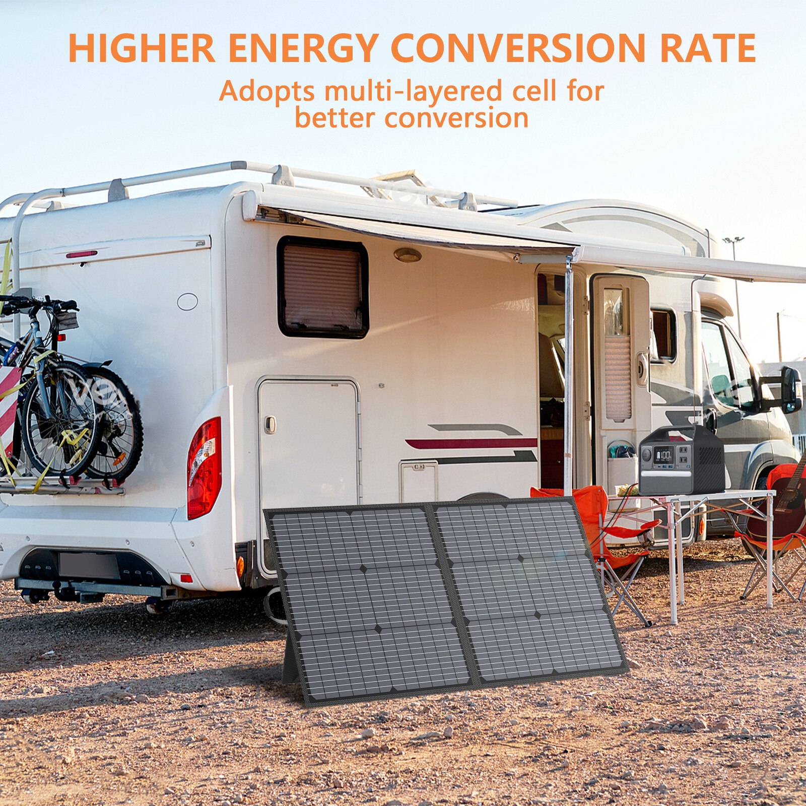 MHPOWOS 220W/440W Foldable Solar Panel for Jackery Bluetti Ecoflow Power station