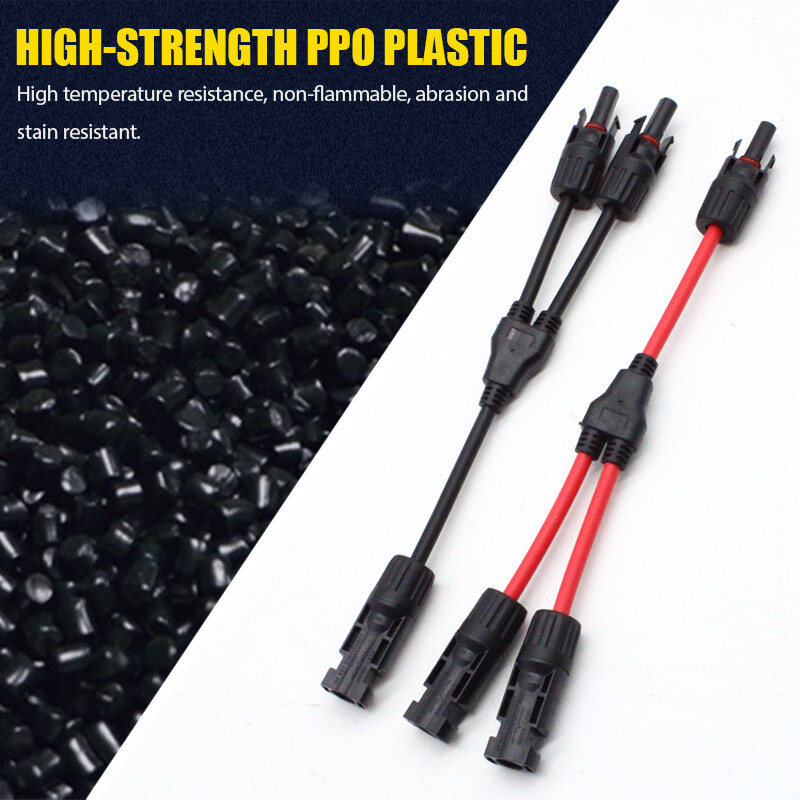 Power Y Branch Parallel Connectors Adapter +12AWG Solar Panel 2M Extension Cable