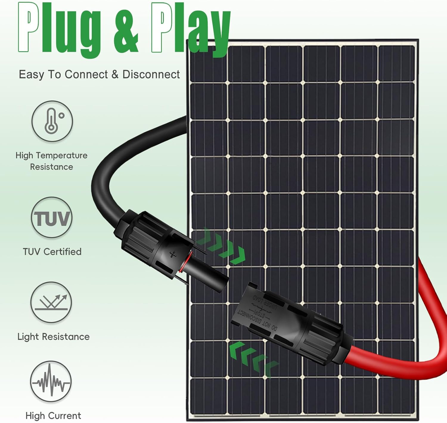 Twin Wire Solar Extension Cable 60FT – 10AWG (6Mm²) Solar Panel Tinned Copper Wi