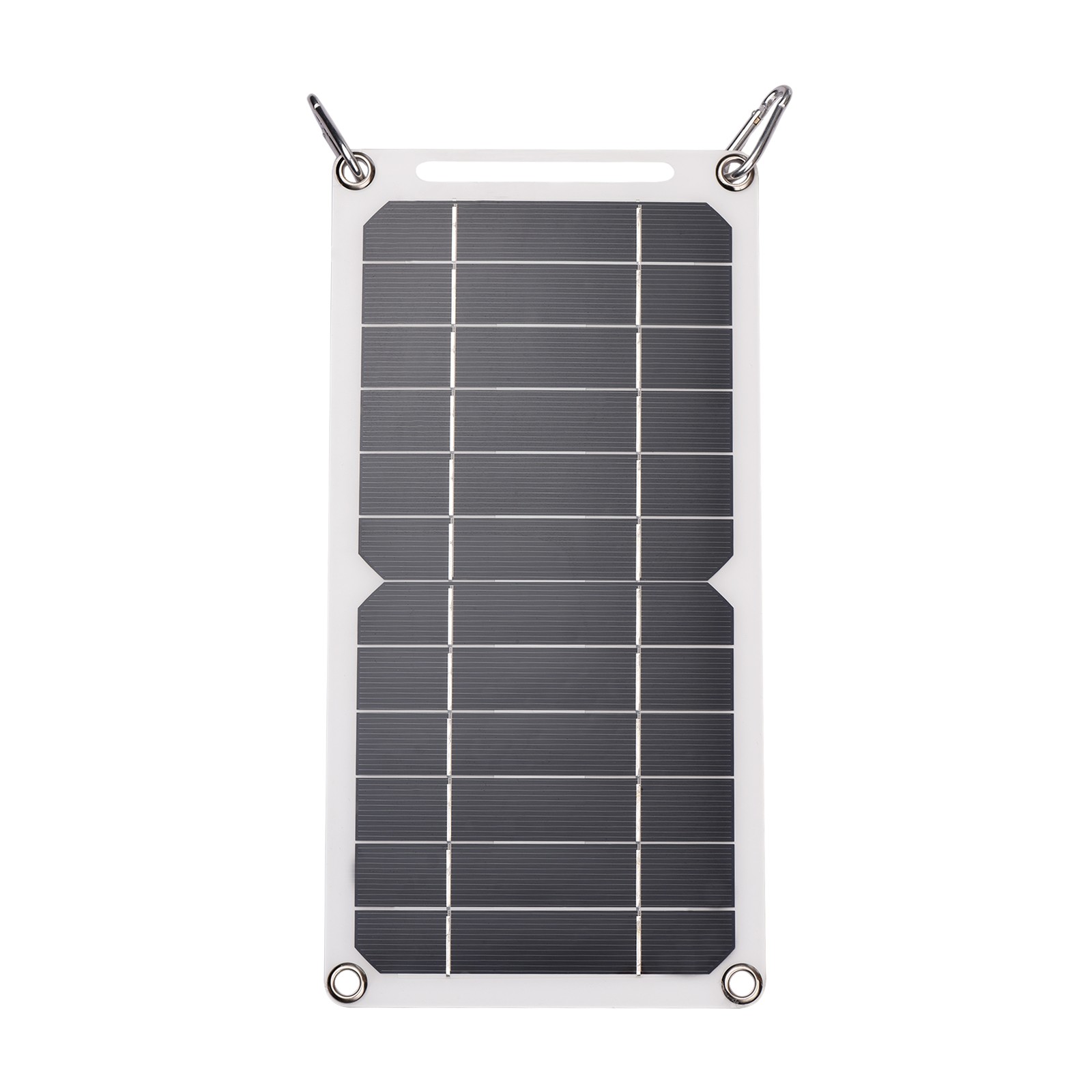 1-6W 5V Solar Panel With USB Port 2PCS Carabiner Monocrystalline Silicon Solar