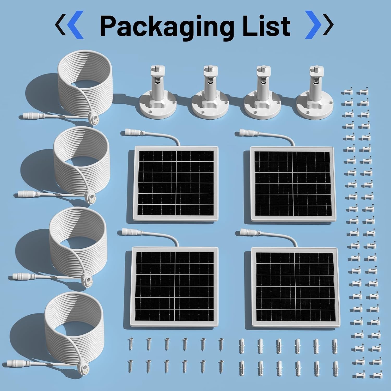 High-Efficiency 5W Solar Panel for Arlo Camera, 4 Pack
