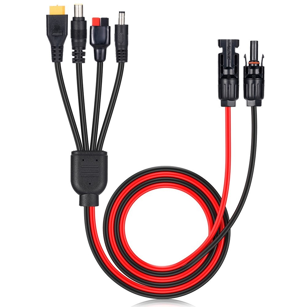 3ft Solar Panel Extension Cable 4 In 1 DC5521 7909 XT60 Female Connector PV Wire