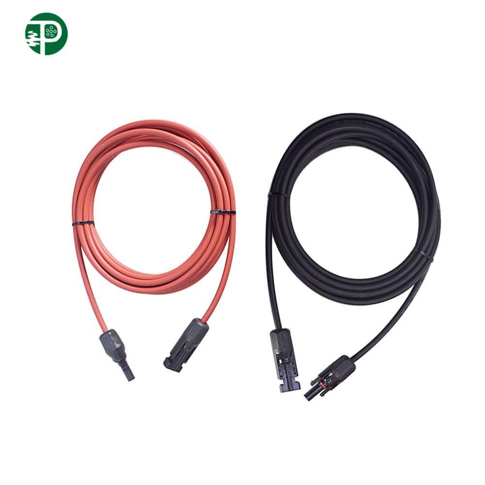 12 AWG 15 FT Black and Red Solar Panel Extension Tinned Cable Wire Connector
