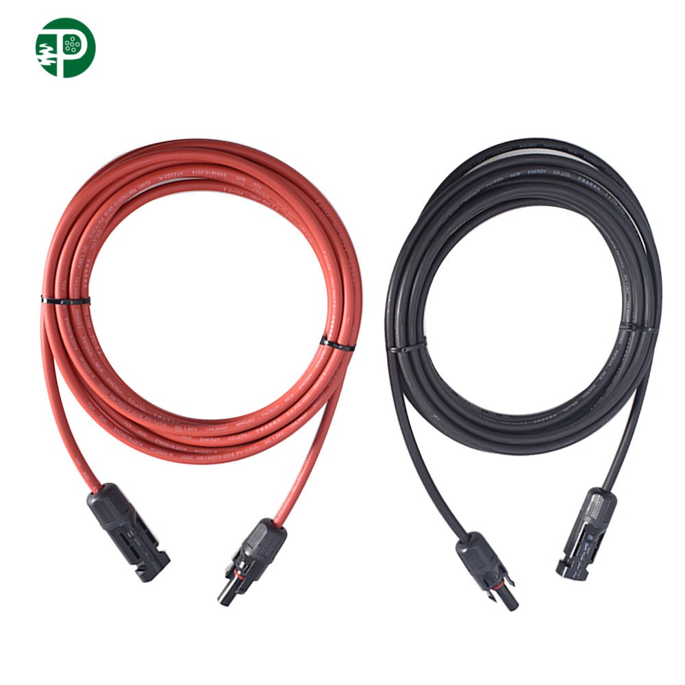 12 AWG 15 FT Black and Red Solar Panel Extension Tinned Cable Wire Connector