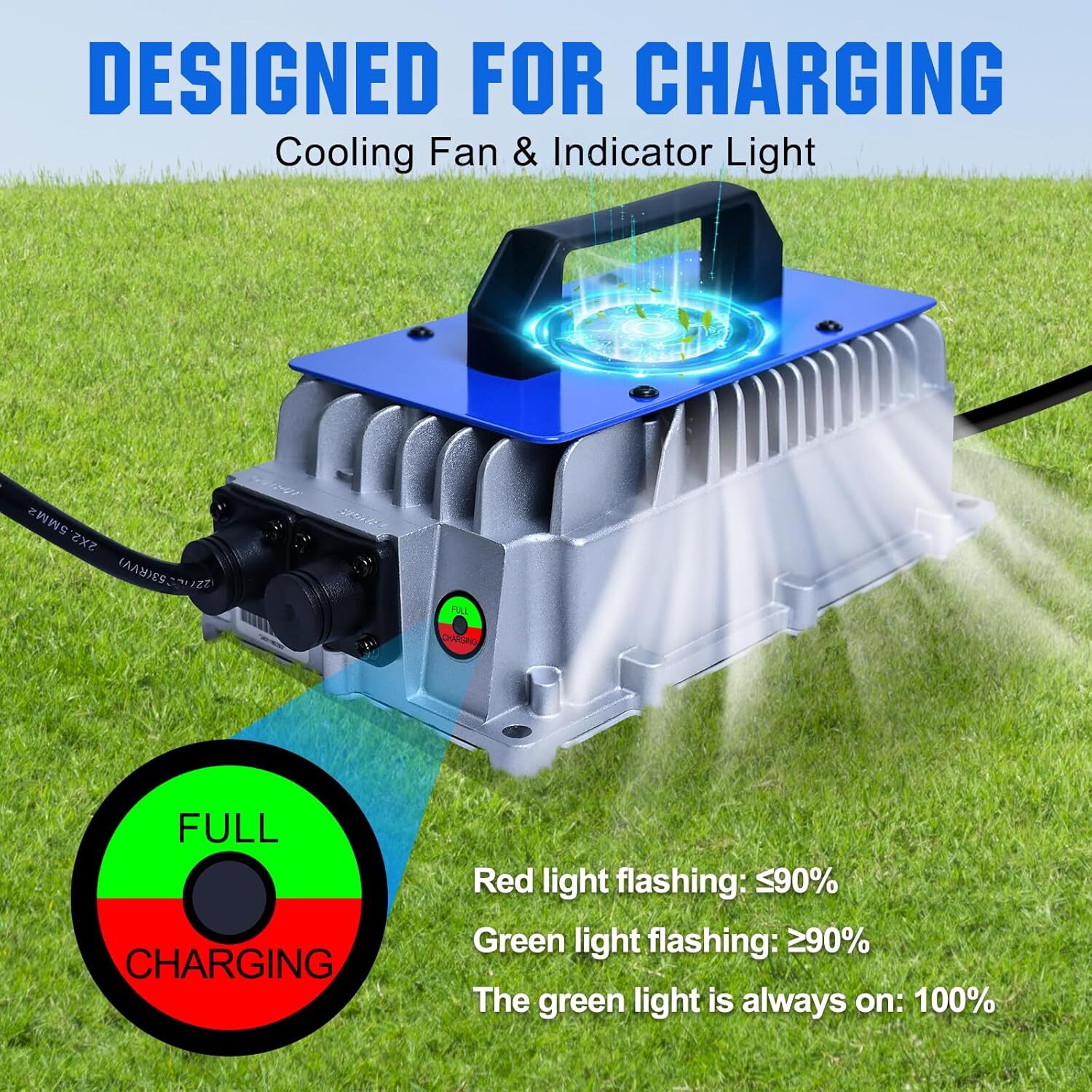 25A 36V Golf Cart Lithium LiFePO4 Battery Smart Charger Trolling Motor Forklift