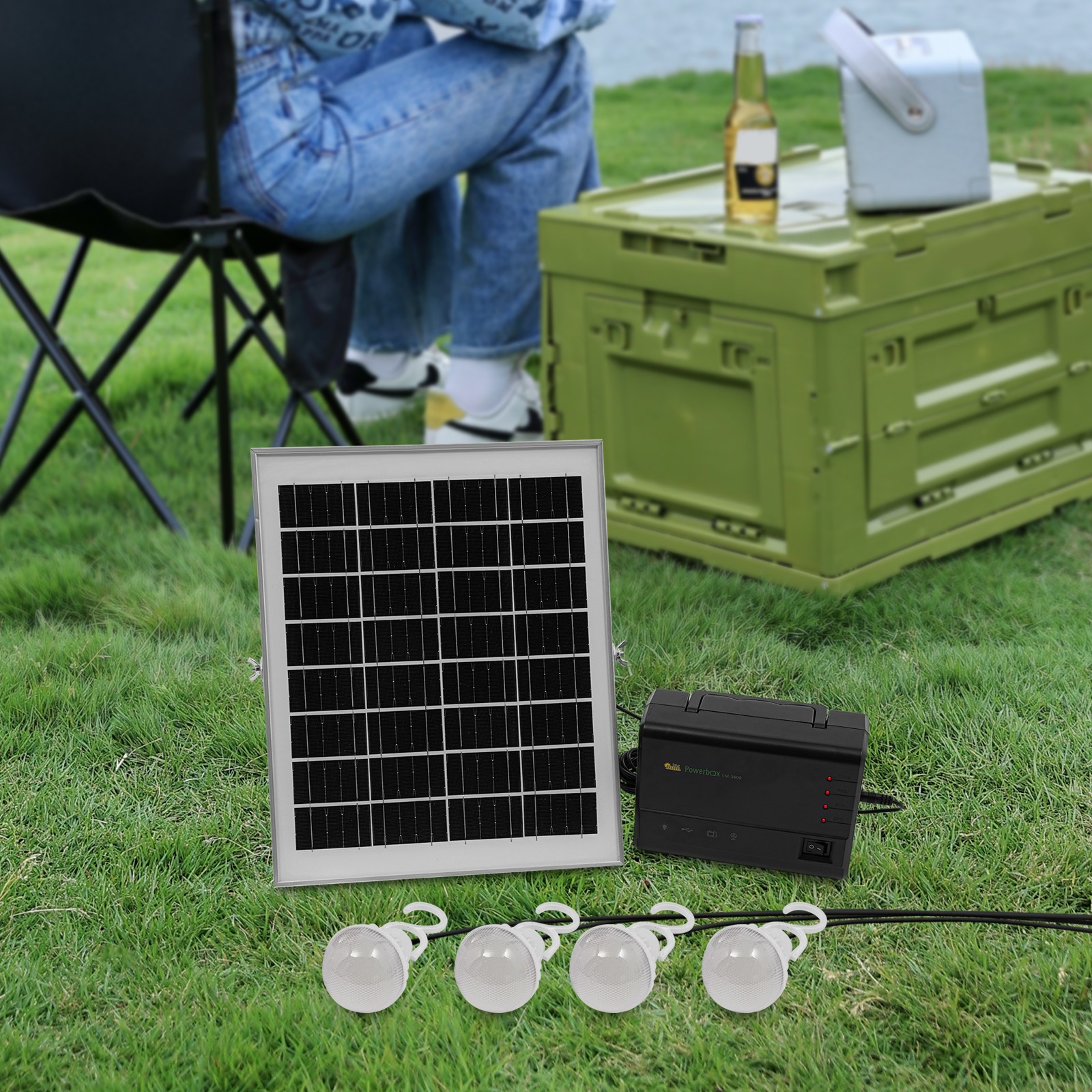 Solar Inverter Power Generator Solar Generator With Bulbs For Power 12v Tvs Fans