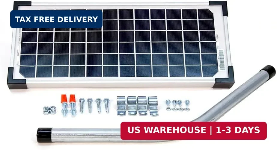 30 Watt Solar Panel Kit (FM125) for Mighty Mule Automatic Gate Openers,Black Cel