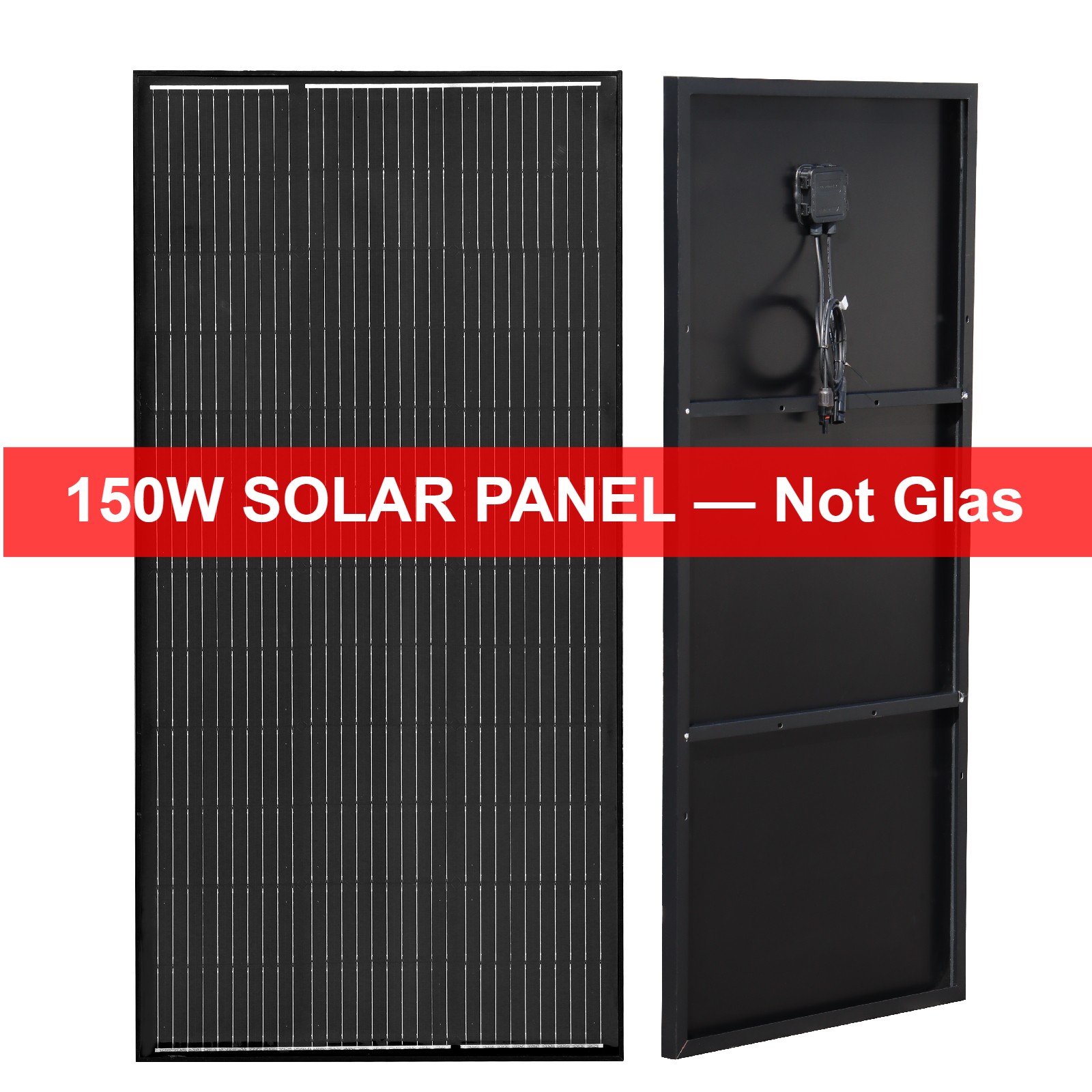 150W Solar Panel Monocrystalline 12V Battery Charging for Home RV Boat Not Glass
