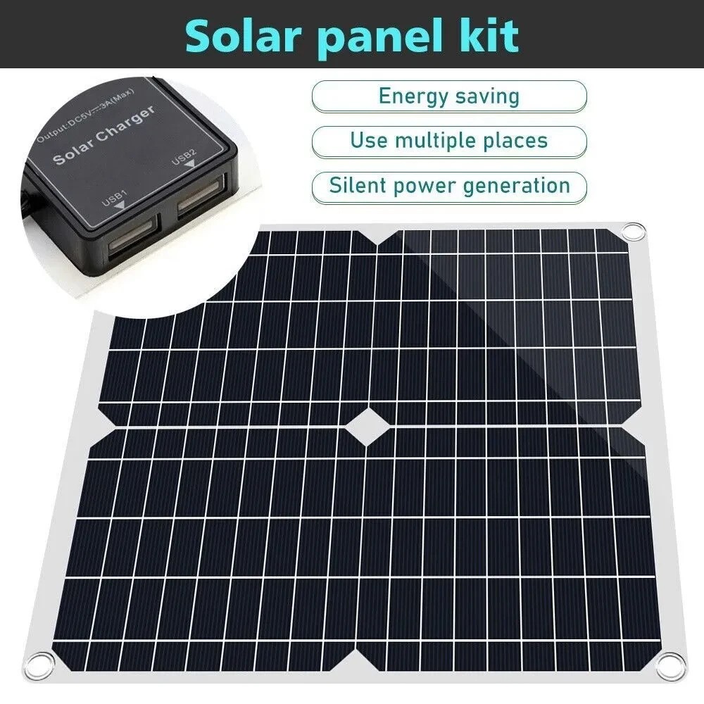 2 Pack Solar Panel Kit 12V 10A Battery Charger with Controller Caravan Boat RV