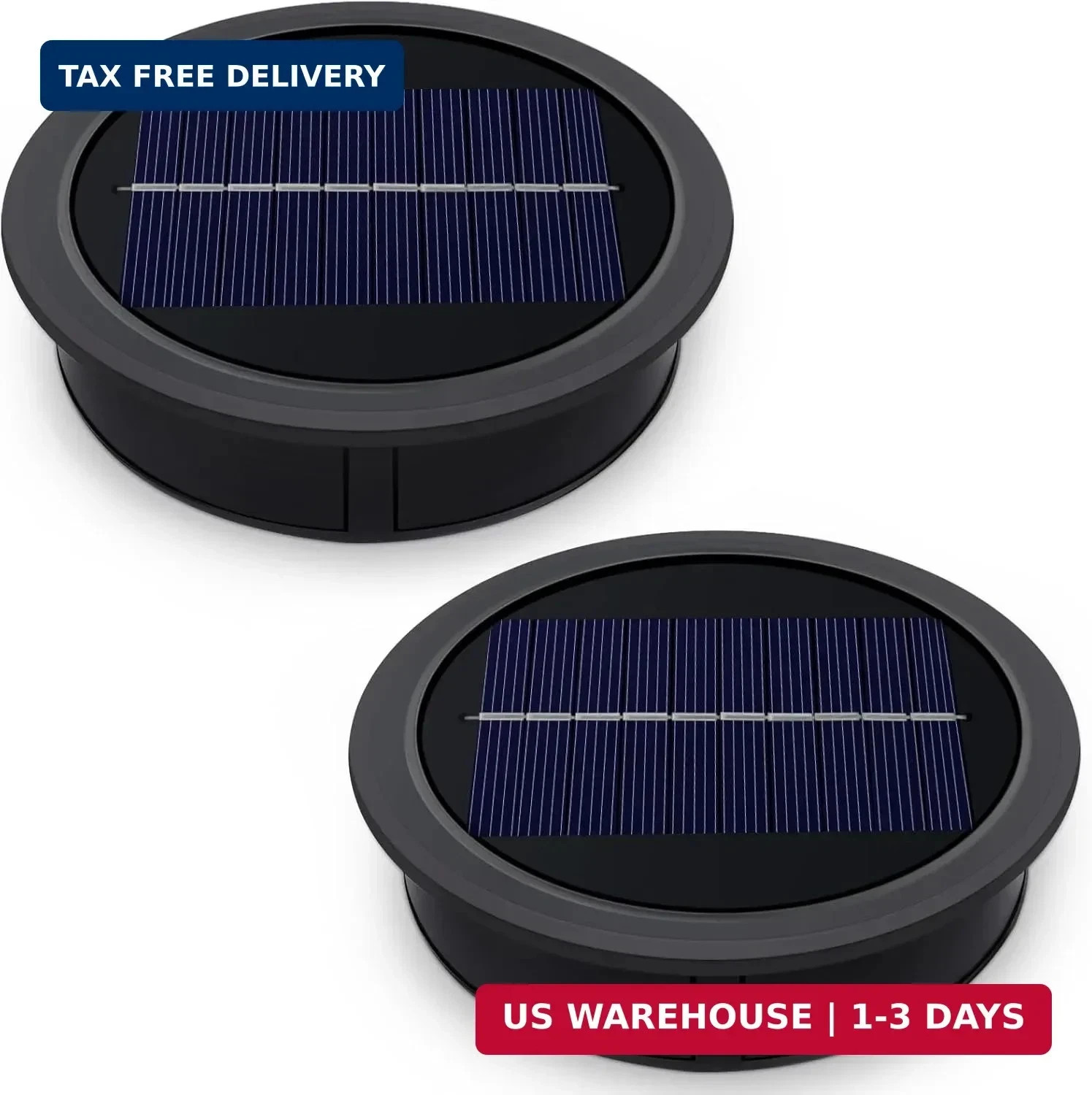 Akynite 2-Pack Large Solar Light Replacement Top, 4.13 Inch Outdoor Solar Panel