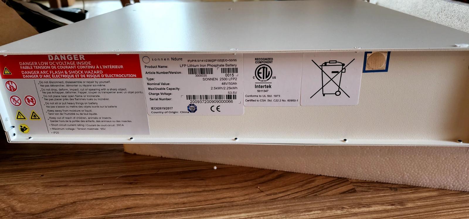 Sonnen 2500 LFP2 48V/50ah 200937200909000069