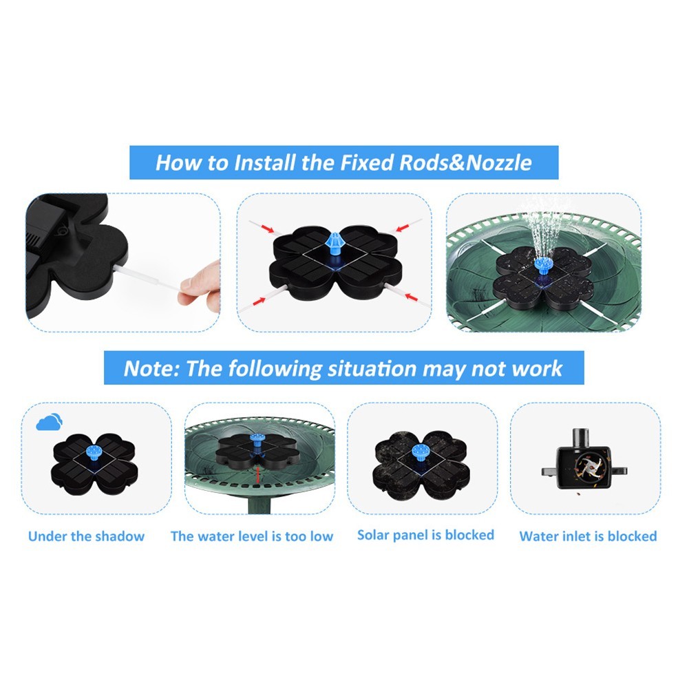 Floating Solar Water Fountain with 8 Spray Patterns for Garden and Pond Decor