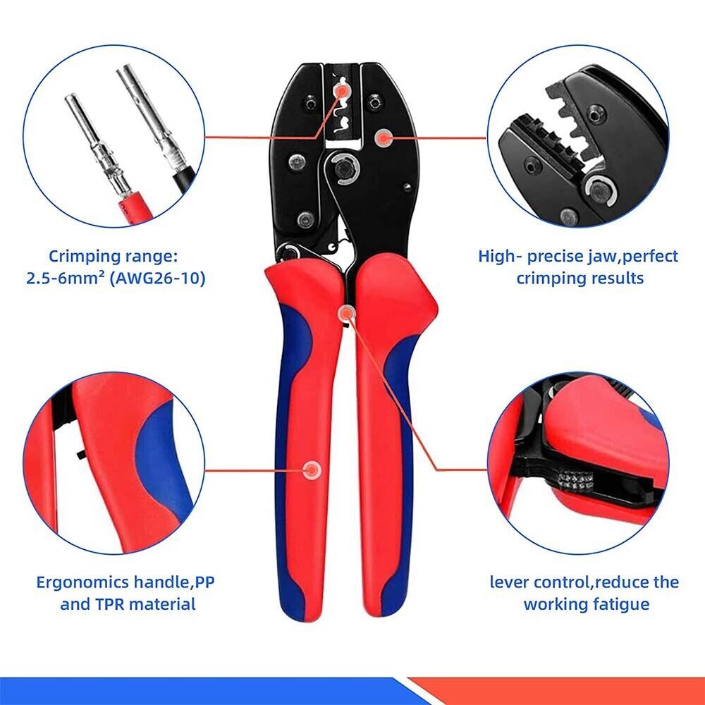 12Pairs Panel PV Solar Cable Connectors Wire Crimper Pliers Crimping Tool Set