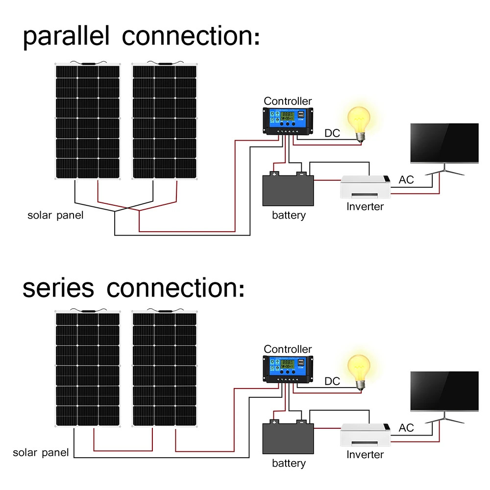Solar Panel Kit 100W 200W 300W 400W 500W 600W 12V Solar Battery Charger Outdoor