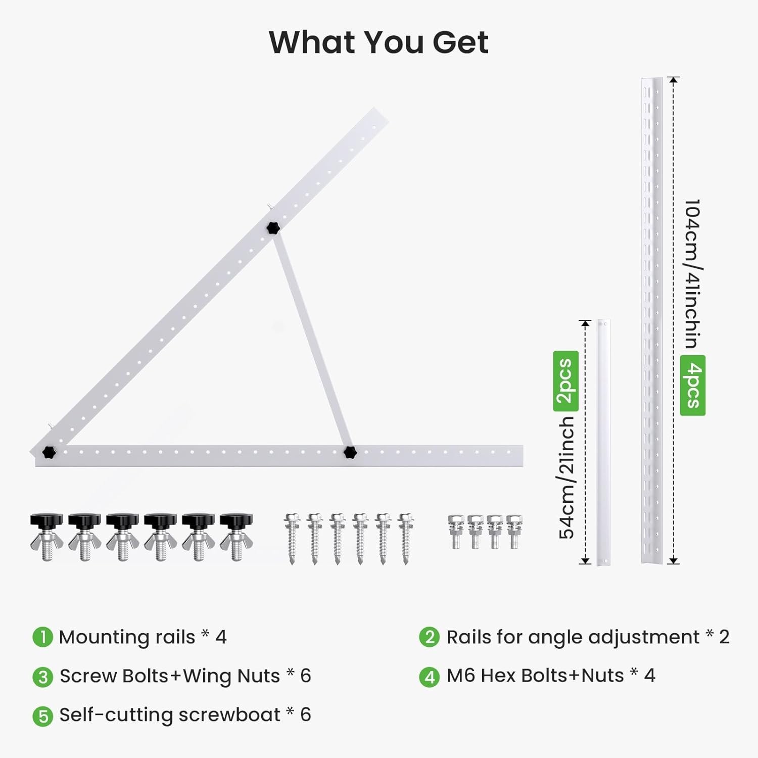 41in Adjustable Solar Panel Tilt Mount Brackets, Aluminum 2-Set | Foldable Al…