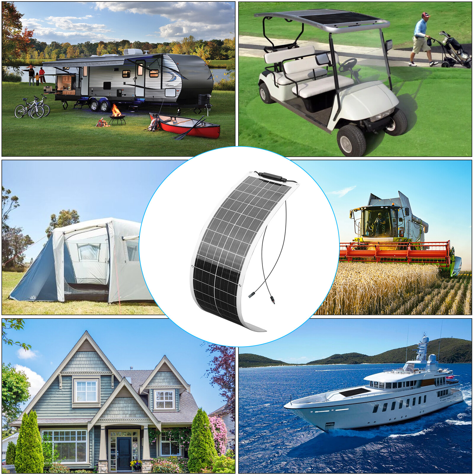 50Watt Solar Panel Kit 50W Monocrystalline PV module off-grid system for RV boat