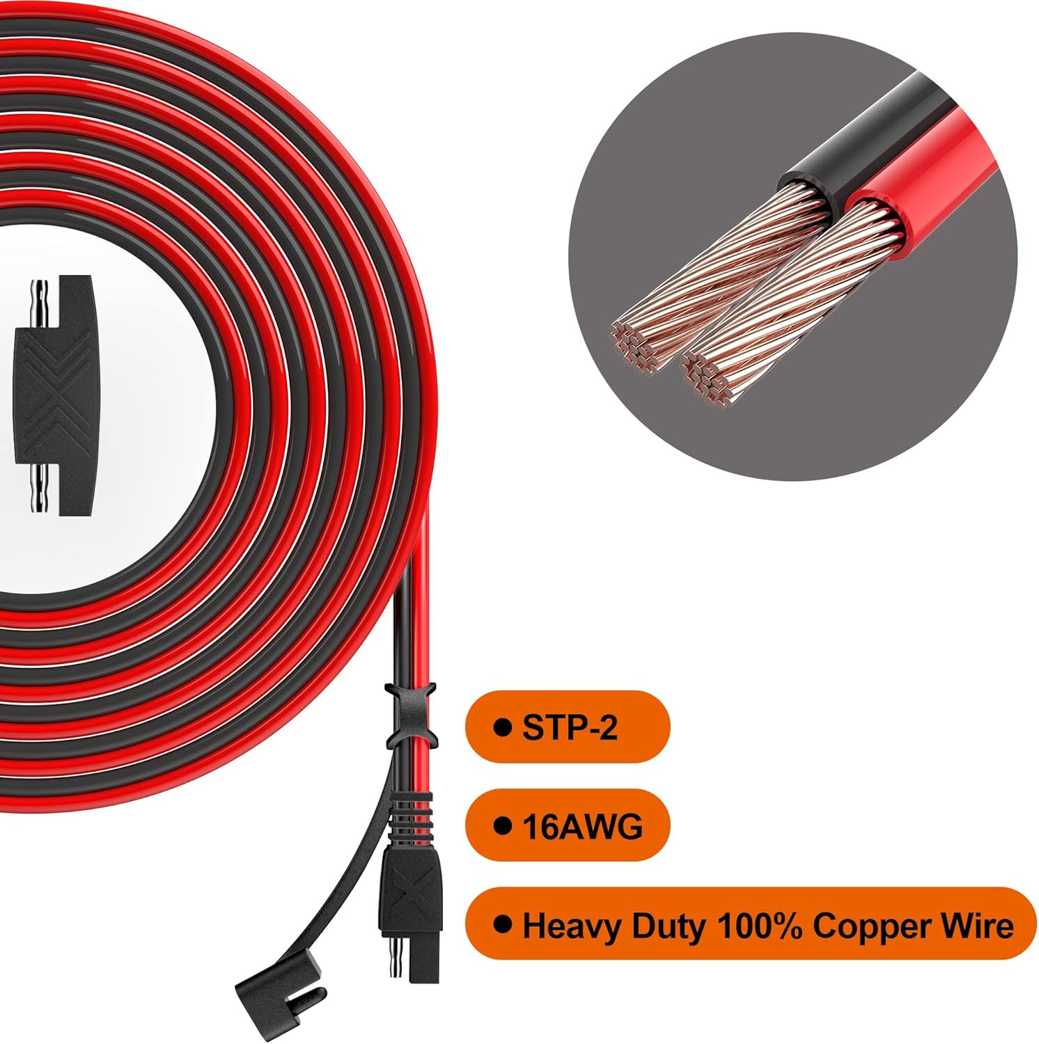 50 Feet SAE Connector,Solar Panel Extension Cable,Sae to SAE Quick Disconnect Wi